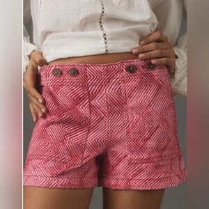 NWT Anthropologie The Kit High-Rise Utility Shorts in Red by Pilcro SZ 30,31